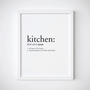 Definition Print - definition poster - kitchen decor - kitchen definition - kitchen print - definition prints - dictionary print - kitchen