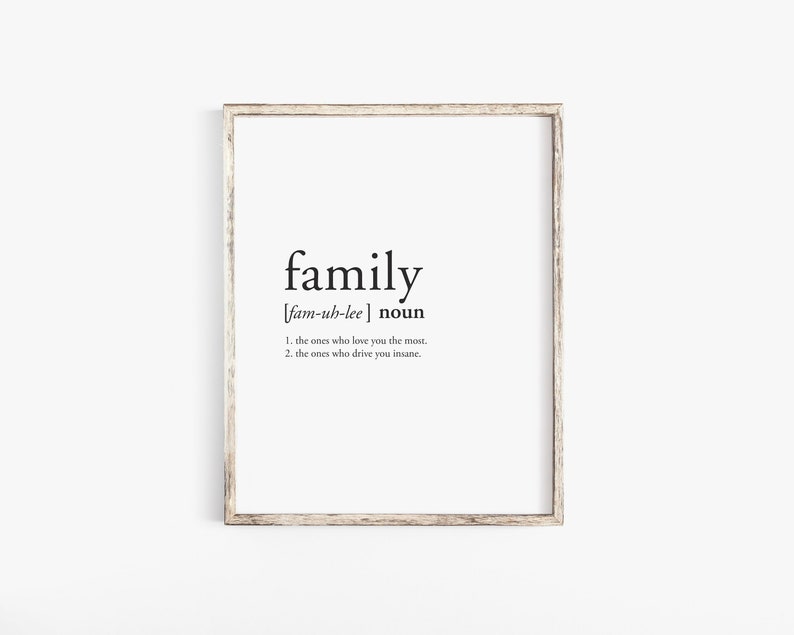Family Definition - Family Print - Definition Print - Funny Print ...