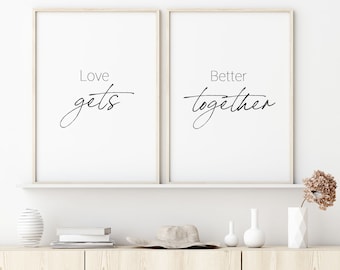 Above Bed Print - Bedroom Quotes - Couple Print - Love Printable - Bedroom Prints Set - Couples Wall Art - Master Bedroom Wall Decor