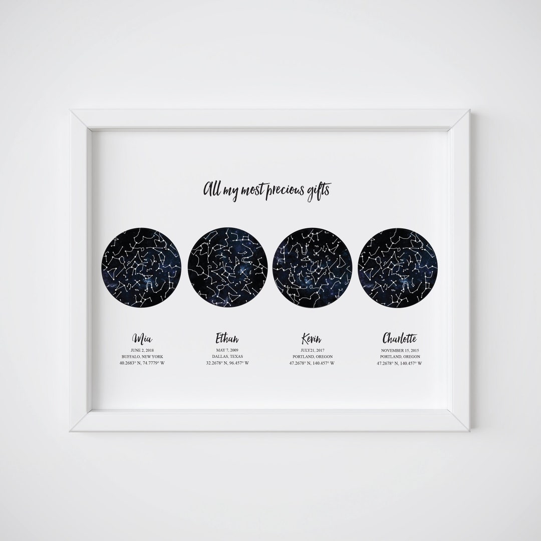 Custom Star Map Print - Night Sky Print - Constellation Print - Star ...