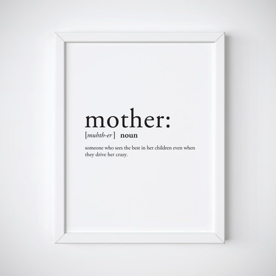 Mother Print - Definition Print - Dictionary Print - Mothers Day