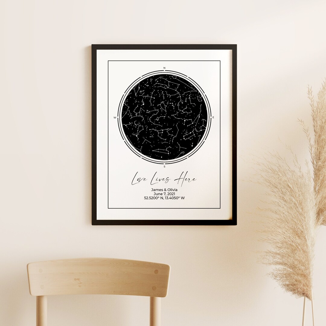 Star Map Print - Custom Star Charts - Night You Were Born - Night We ...