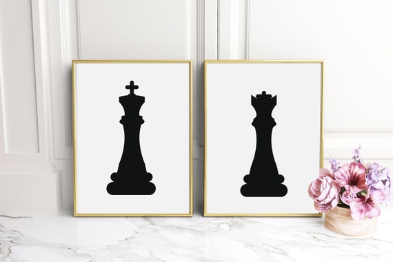 Chess King & Queen Sticker tattoo for couple.
