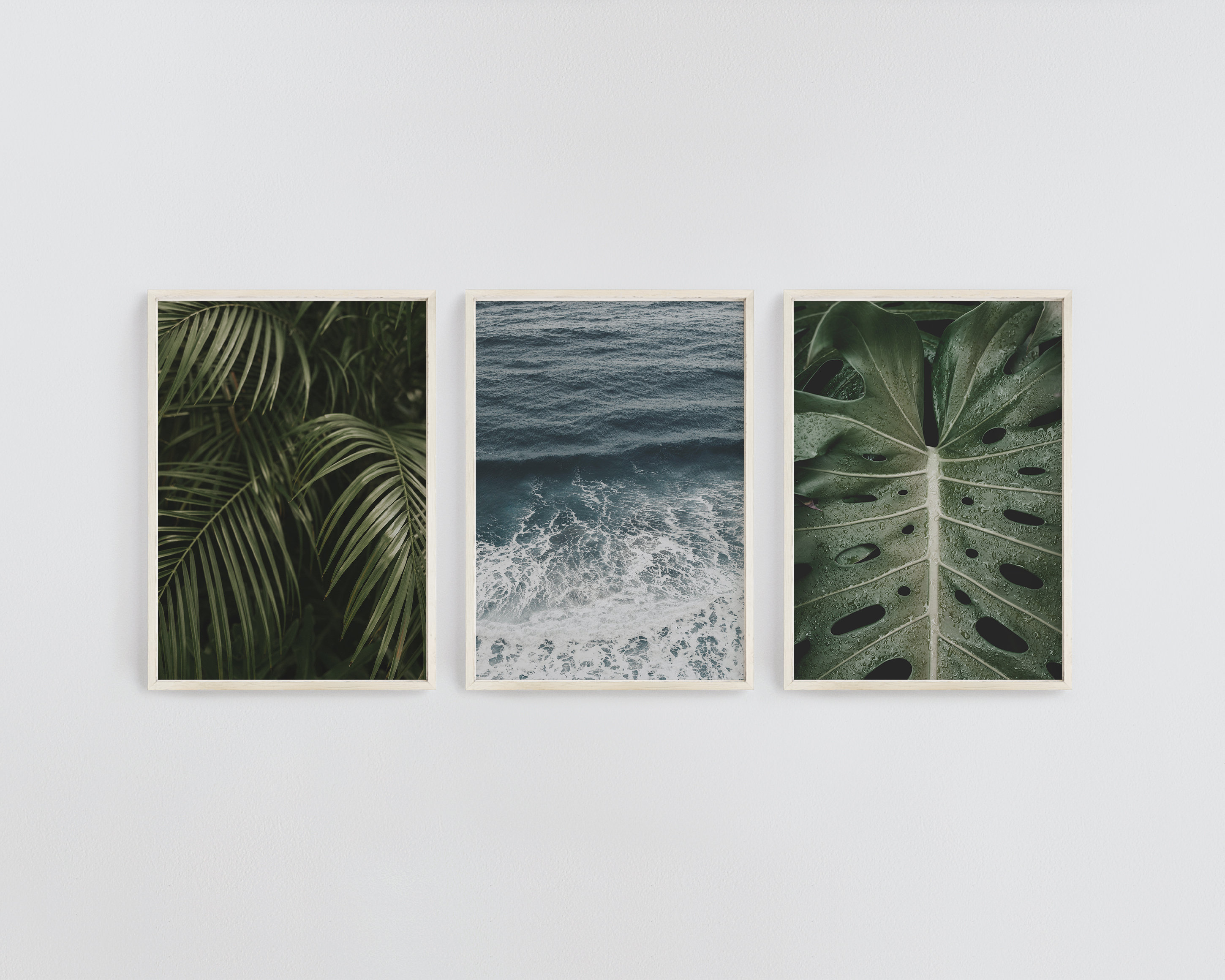 Tropical Wall Art Set of 3 Wall Art Coastal Wall Art Etsy
