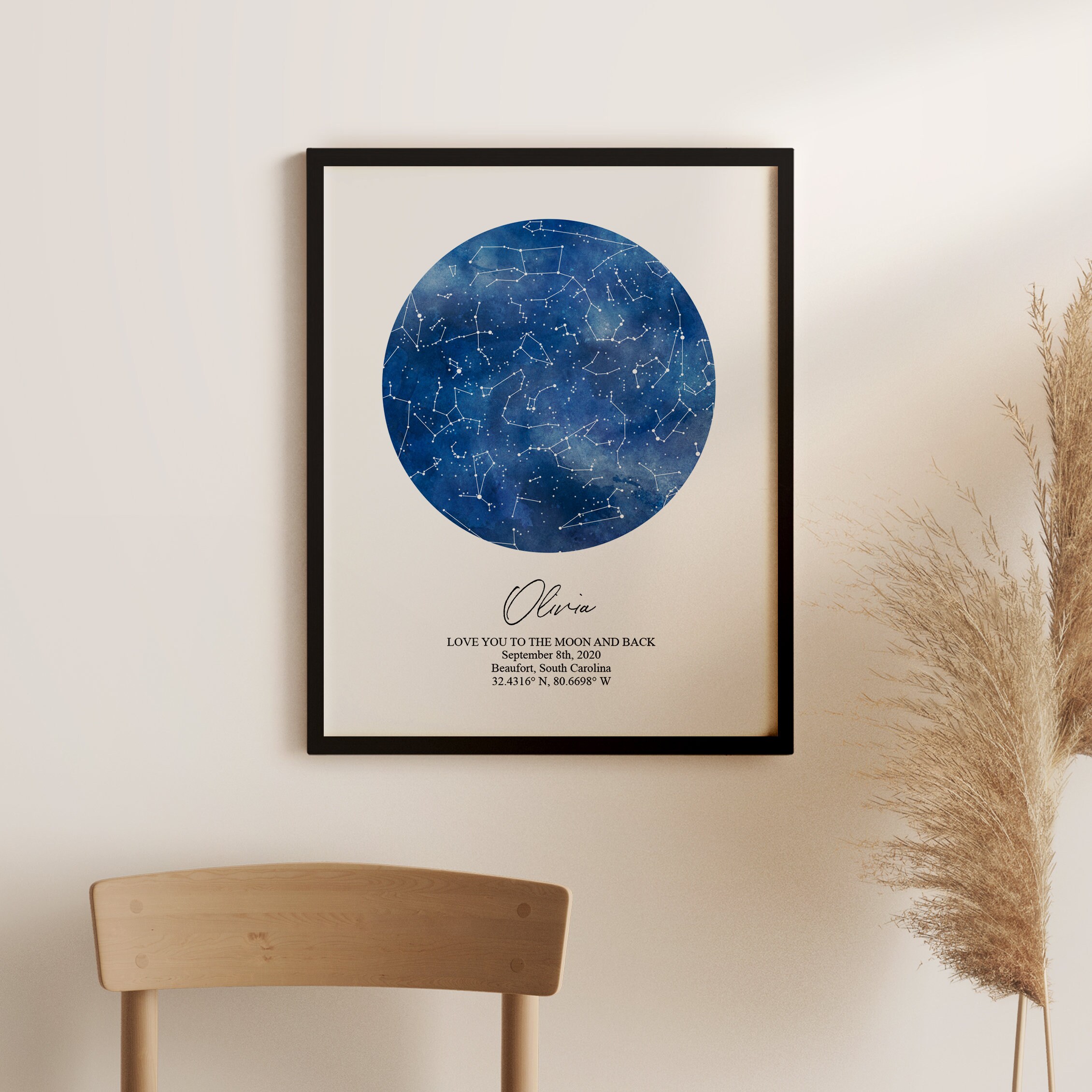 On the Day You Were Born Star Map Night We Met Poster | Etsy