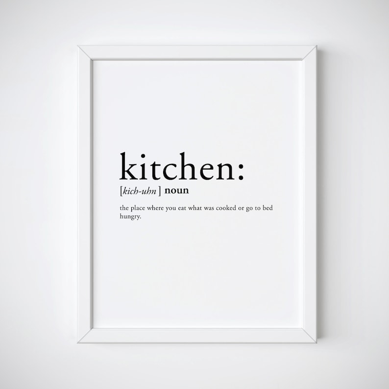 Kitchen Definition Kitchen Print Dictionary Print Etsy