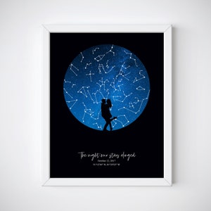 Ideas de regalo de boda - Regalo de compromiso - Regalo recién casado para pareja - mapa de la estrella del cielo - impresión cielo nocturno - regalo para ella - Star Map Print