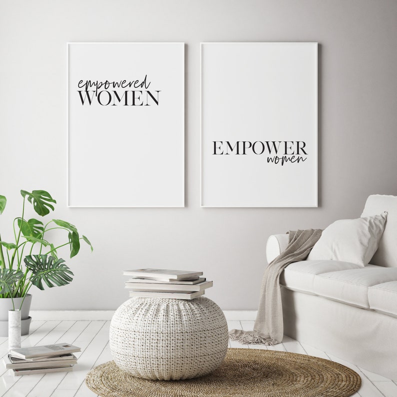 feminist-poster-empowered-women-black-and-white-prints-etsy