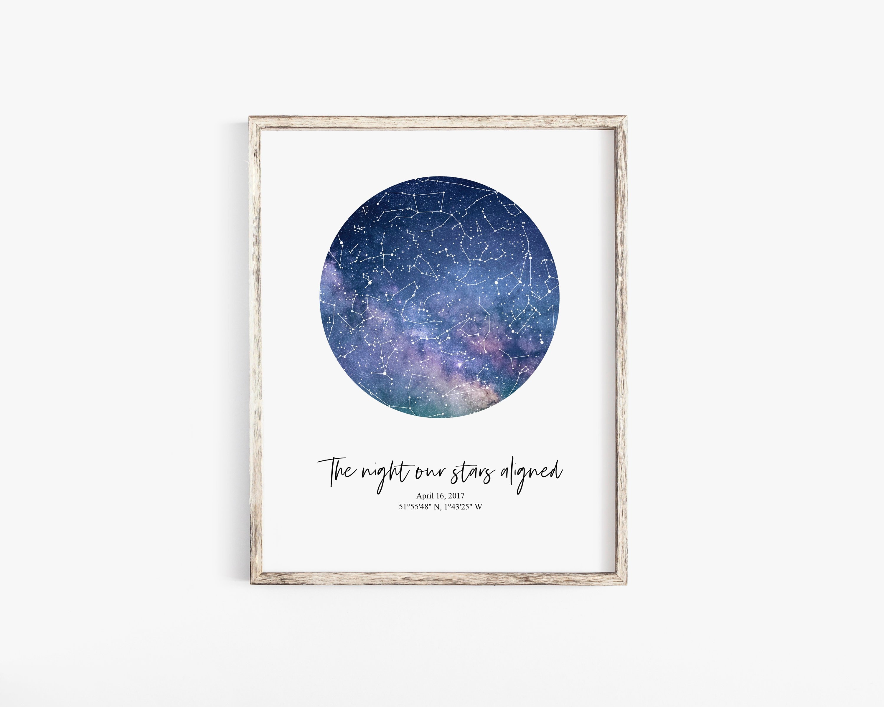 Constellation Print Night Sky Print Wedding Gift Gift for Women Digital Download Custom Star Map Print Anniversary Gift for Men