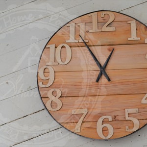 Wood Wall Clock , 18 inches Round , Farmhouse Style , Recycled Wood ,  Industrial Style