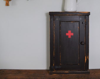 Armoire de toilette de reproduction ancienne , Murale , Armoire à pharmacie en bois