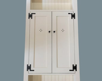 Recessed Farmhouse  Medicine Cabinet with Open Shelves , Built In  Washroom  Cabinet , Custom Made and Sizing