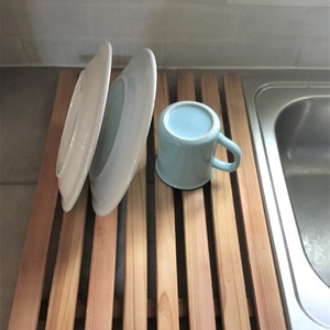 Dish Drying Tray , Cedar Slats Drying Rack zdjęcie 2