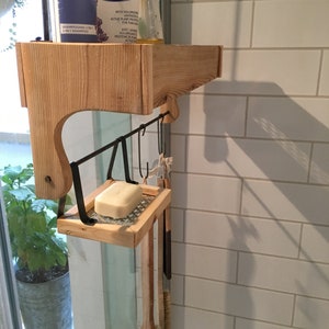 Cedar Wood Shower Caddy  , Rustic Style Shower Storage