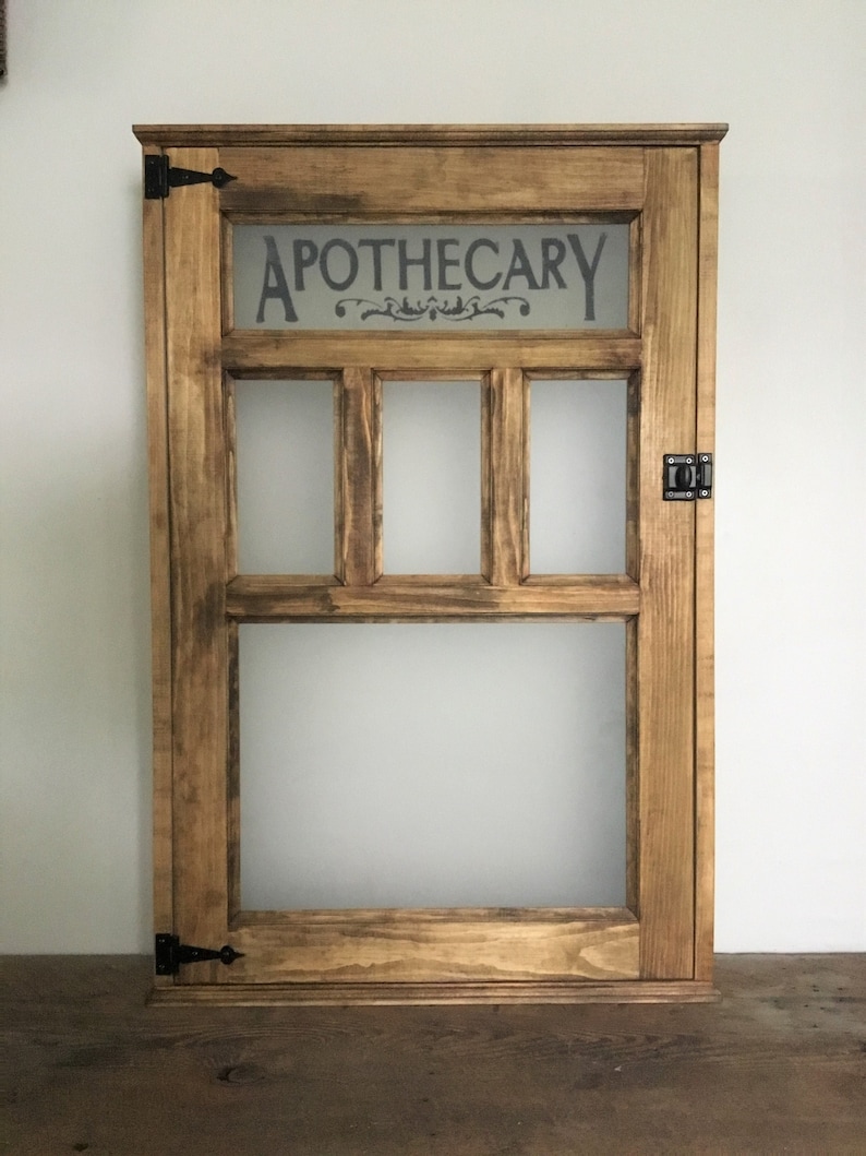 Vintage Apothecary Cabinet , Medicine Cabinet , Farmhouse Style , Custom Made , Made to Order image 2