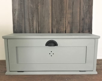 Wood Bread Box ,  Shaker Style , Chalk Paint Finish