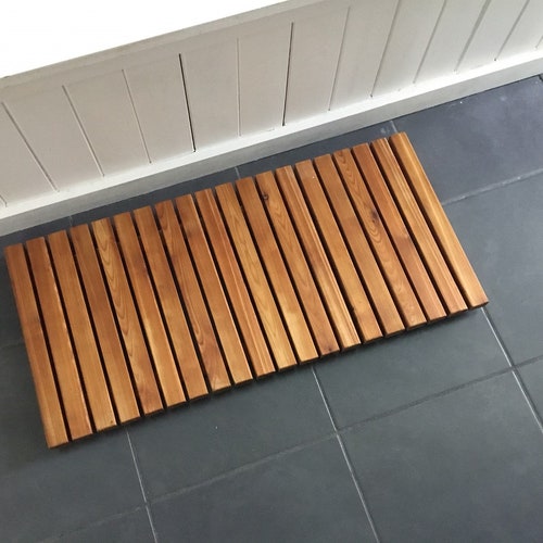 Cedar Wood Bath Mat Indoor Outdoor Wood Shower Mat Various Etsy