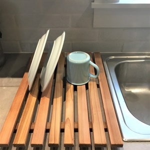 Dish Drying Tray , Cedar Slats Drying Rack image 1