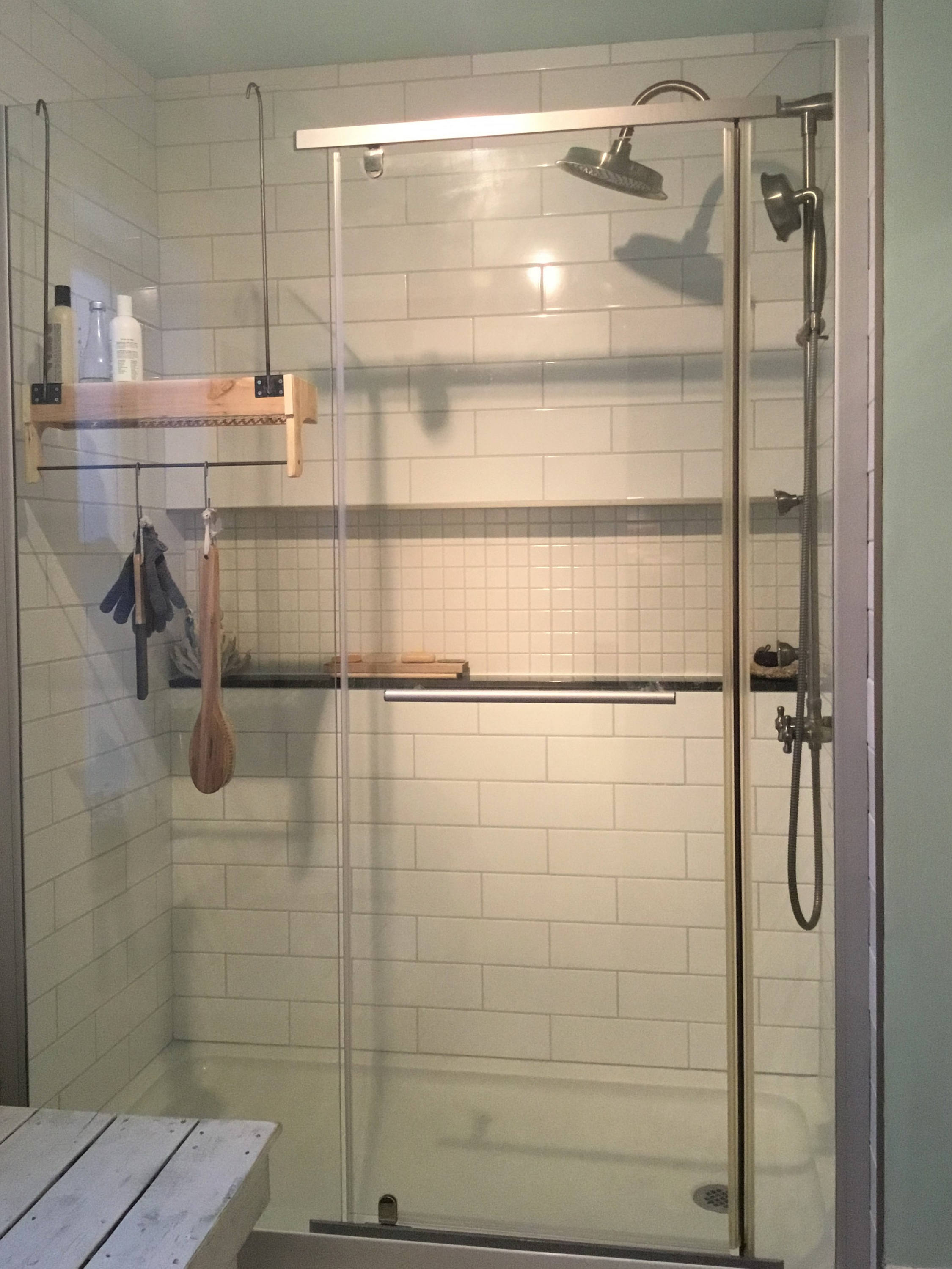 Cedar Wood Shower Caddy Rustic Style Shower Storage Etsy UK