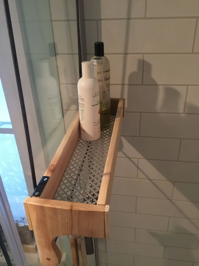 Cedar Wood Shower Caddy Rustic Style Shower Storage Etsy Canada