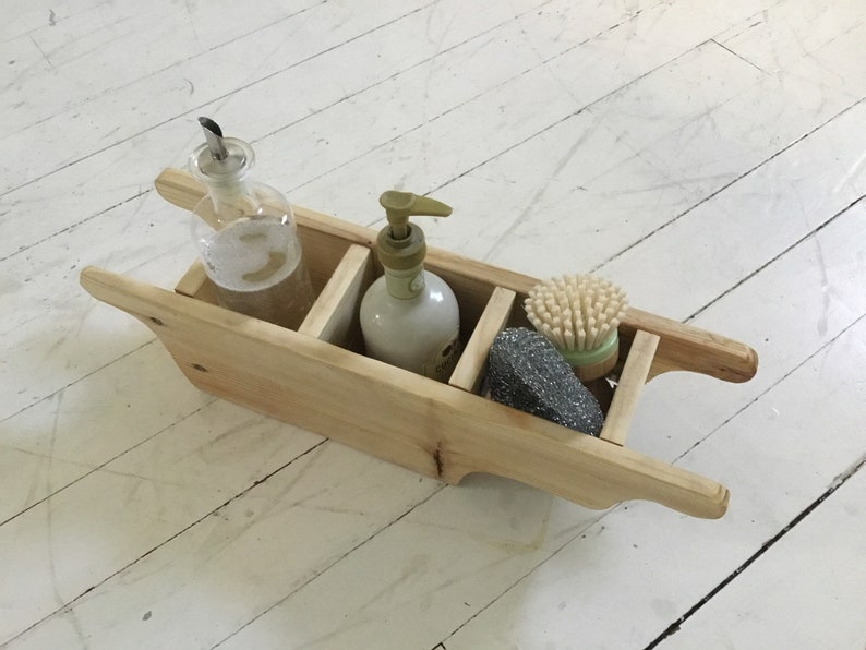 Kitchen Sink Caddy Kitchen Counter Organization Recycled Wood Rustic Style Sink Rack Made To Order