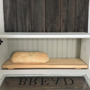 Baker's Bread Box , 24 x 7 x 10 , Removable Bread Rack, Farmhouse Style , Chalk Paint Finish image 4