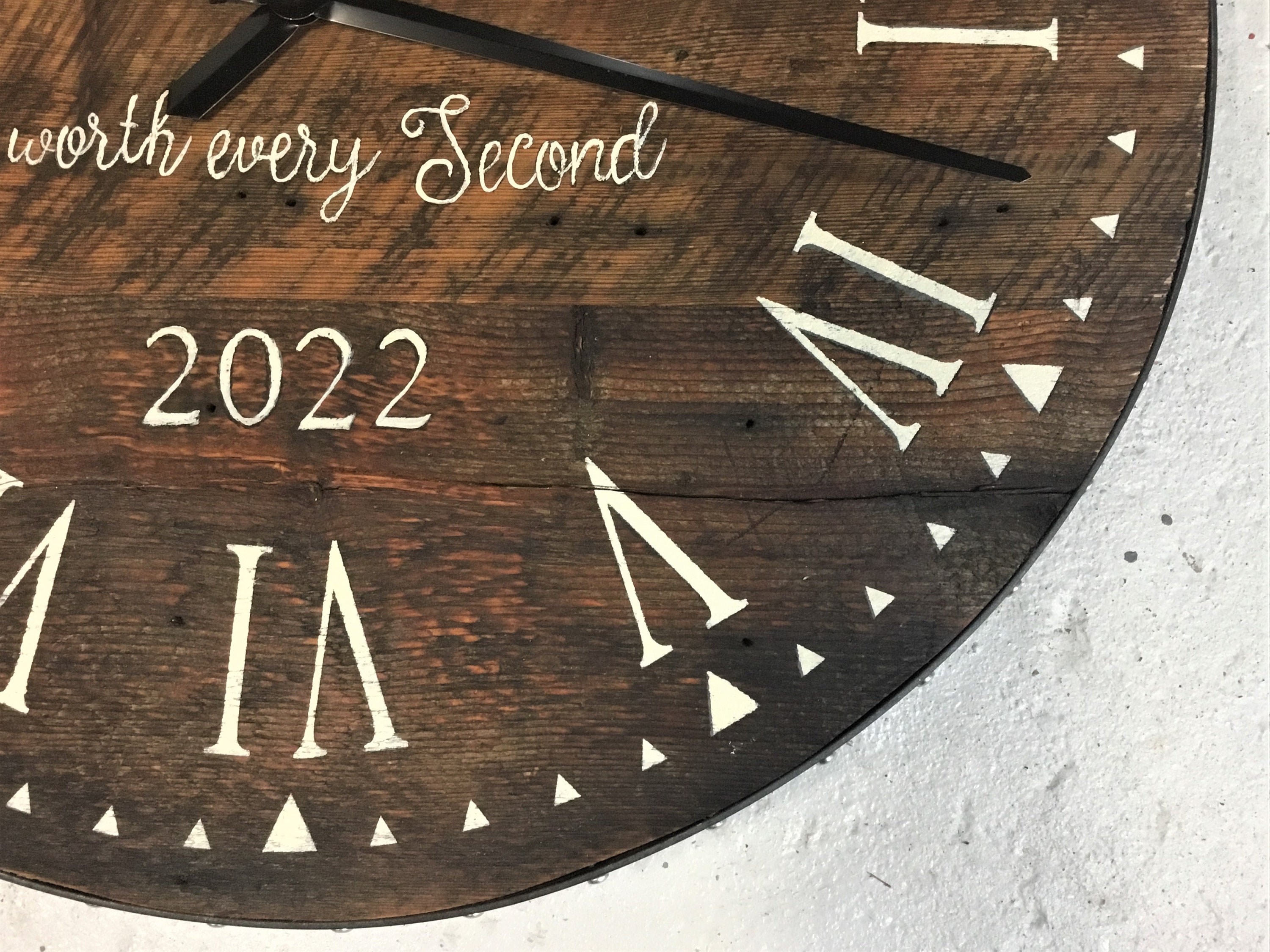 Large Wall Clock 30 Inch Round Recycled Wood Rustic Etsy Canada