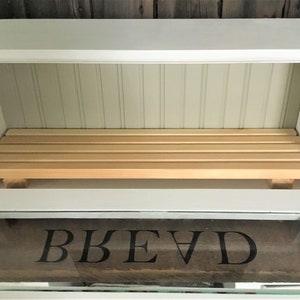 Baker's Bread Box , 24 x 7 x 10 , Removable Bread Rack, Farmhouse Style , Chalk Paint Finish image 6