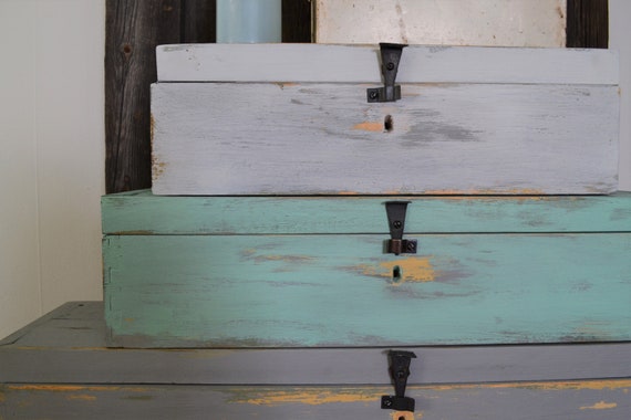10 Rustic storage boxes shabby chic Upcycled Recycled wooden aged £6 each box