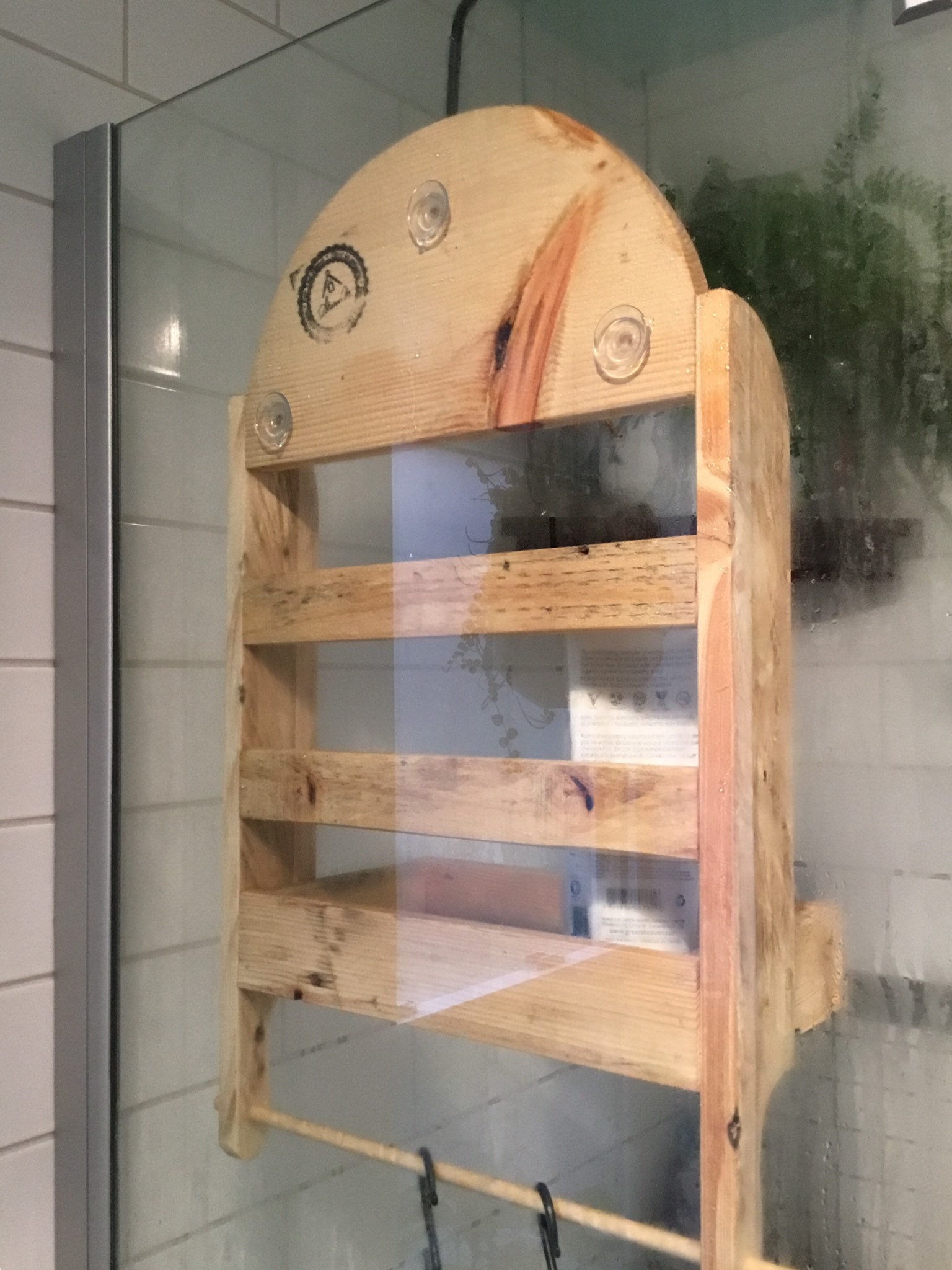 Shower Head Shower Caddy Reclaimed Wood Shower Organizer Etsy Canada