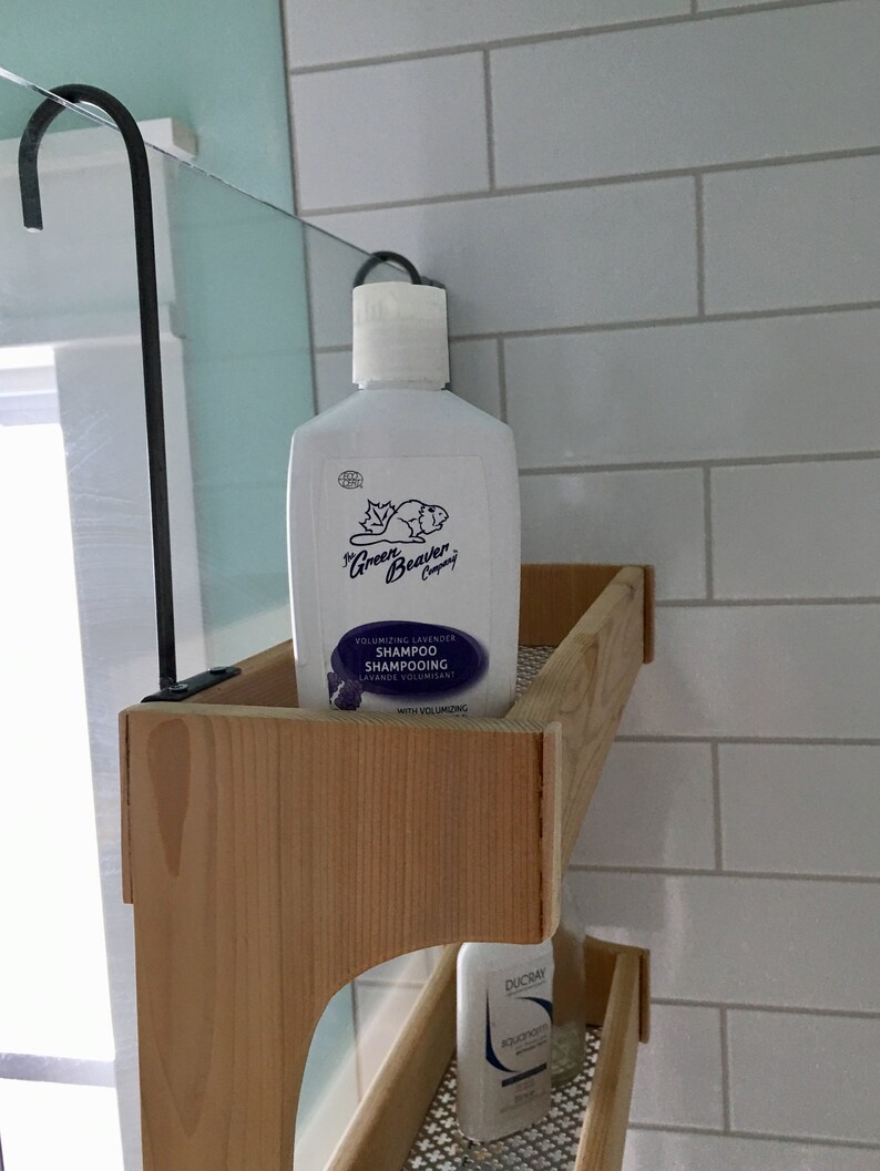 Shower Caddy Cedar Wood Double Shelf Rustic Style Etsy