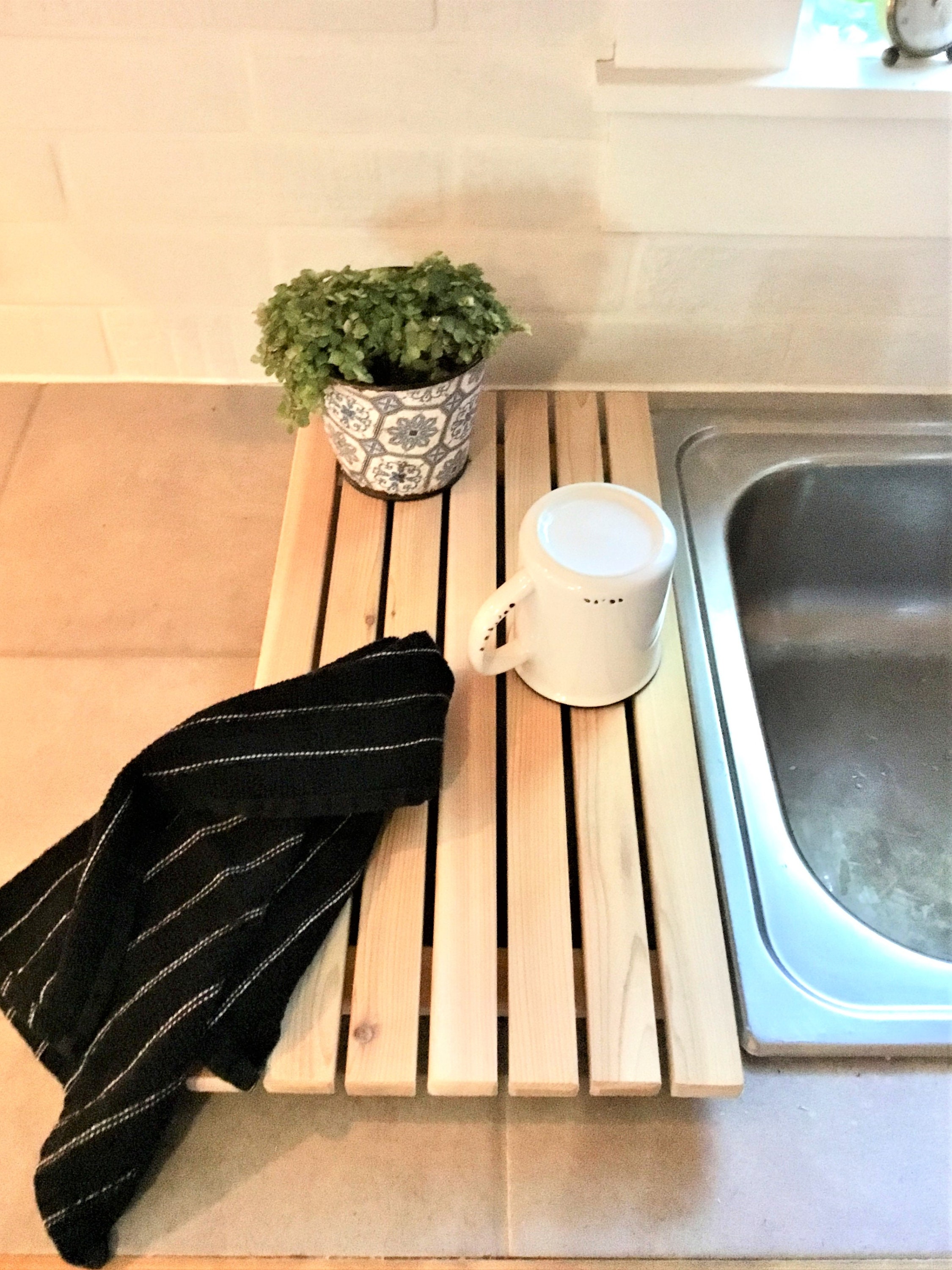 Dish Drying Tray , Cedar Slats Drying Rack - Etsy Canada