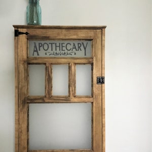 Vintage Apothecary Cabinet , Medicine Cabinet , Farmhouse Style , Custom Made , Made to Order image 3