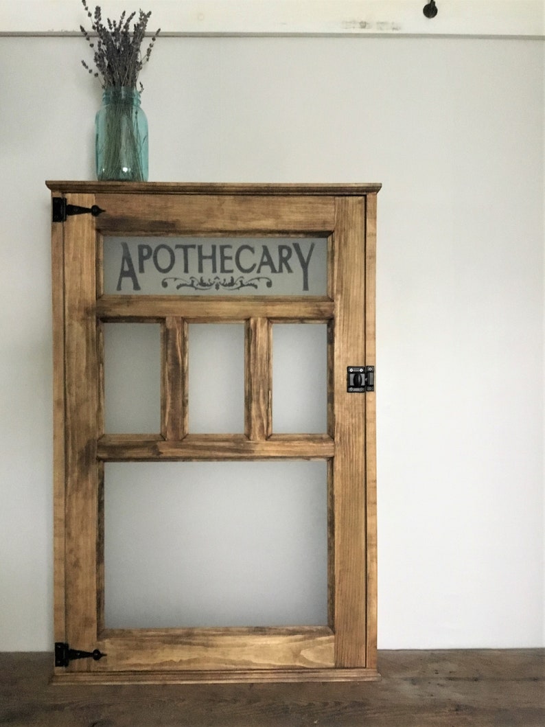 Vintage Apothecary Cabinet , Medicine Cabinet , Farmhouse Style , Custom Made , Made to Order image 3