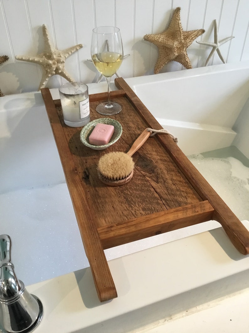 Reclaimed Barn Wood Bath Tray Bathroom Decor and Accessories Etsy