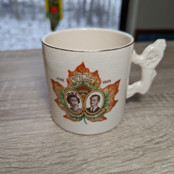HRM Commemorative Visit To Canada Mug | Arthur Wood Queen Elizabeth II And Prince Philip 1959 Visit To Canada Mug