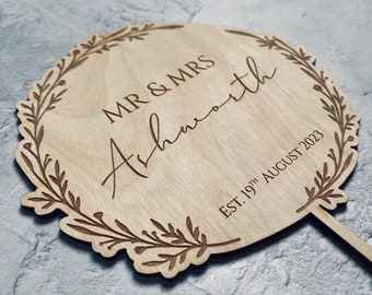 Wedding Cake Topper | Personalised Cake Topper | Mr & Mrs | Rustic Wedding | Personalised Natural Wedding | Wooden Wedding Cake Topper