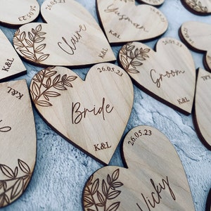 Wedding Place Names | Wedding Favours | Rustic Wedding | Personalised Place Settings | Natural Wedding | Wooden Wedding | Botanical Wedding