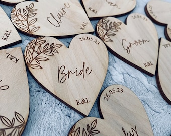 Wedding Place Names | Wedding Favours | Rustic Wedding | Personalised Place Settings | Natural Wedding | Wooden Wedding | Botanical Wedding