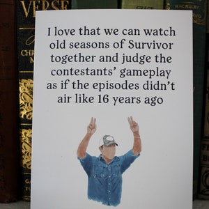 Survivor Fan Grußkarte,Jeff Probst, “WinsImmunity” Challenge, TV-Serie Fan Art Illustration, Alltag, Liebe und Freundschaft, Jubiläum