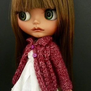 Hand knitted Alpca/Merino wool cardigans for Blythe Dolls