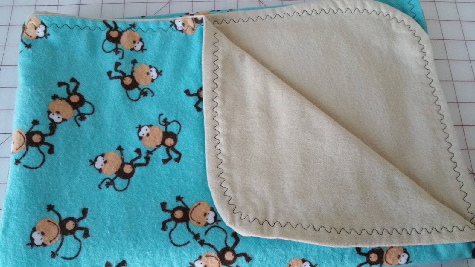 Large Baby Receiving Blanket Monkey Etsy