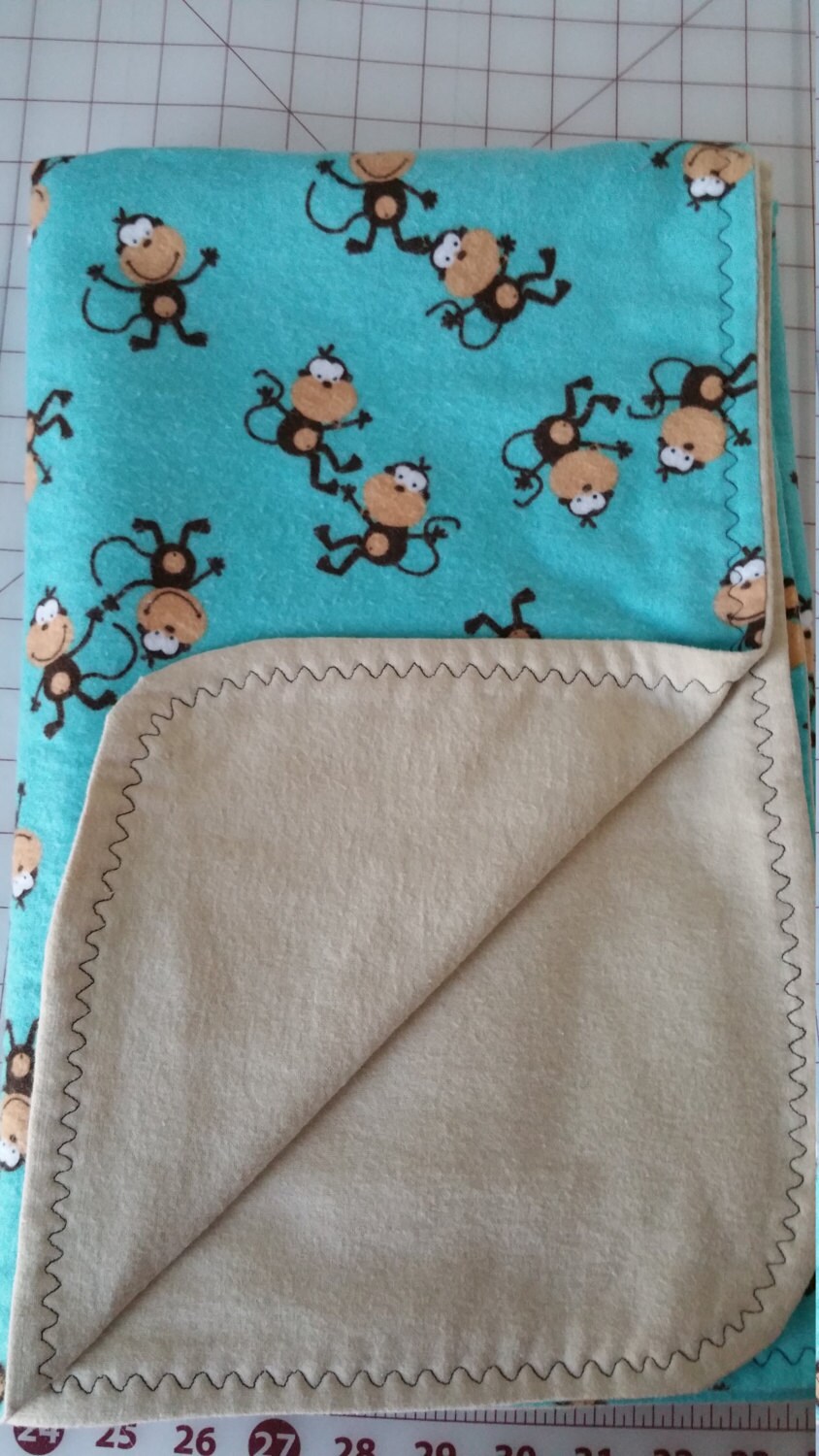 Large Baby Receiving Blanket Monkey Etsy