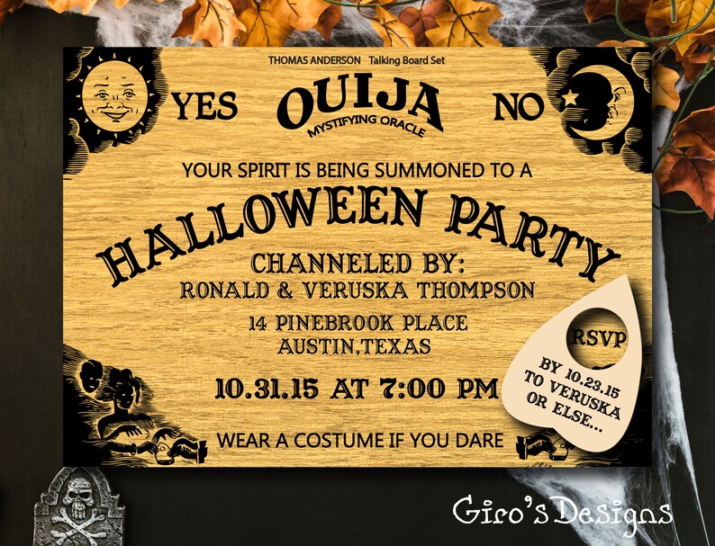 Influenced Ouija Board Halloween Invitation Printable, Drop Autumn Invite, Halloween Bash Invitation, Dress Social gathering, Oct graphic about Ouija Board Printable known as Encouraged Ouija Board Halloween Invitation Printable, Tumble Autumn Invite, Halloween Social gathering Invitation, Gown Occasion, Oct