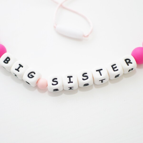 Personalized Big Sister Beaded Necklace for Toddler - Big Sister Jewelry - New Baby Gift for Big Sister