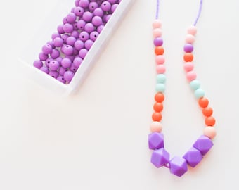Handmade Silicone Necklace - Nursing Necklace - Toddler Necklace - Necklace for Girls - Toddler Jewelry - Baby Necklace