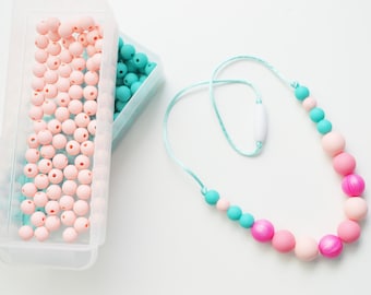 Handmade Stim Necklace - Chunky Bead Necklace - Toddler Necklace - Autism Necklace - Baby Girl Gift