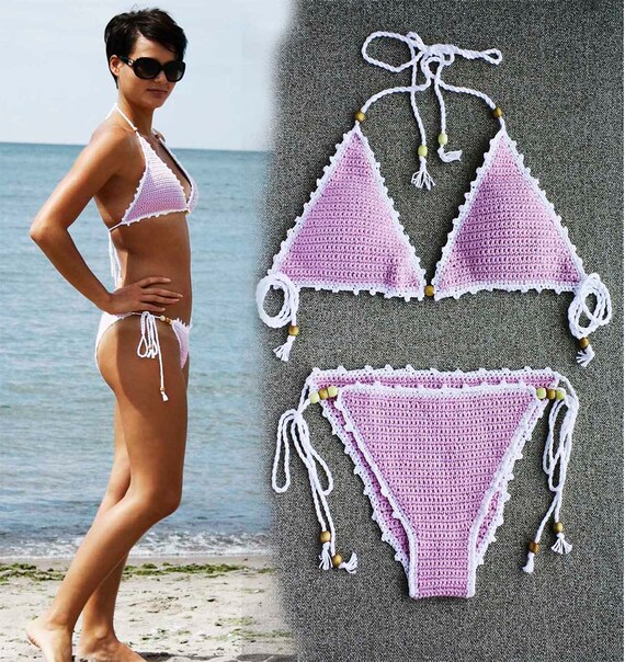 capoc ir de compras Compra Bikini de ganchillo rosa. Venta de muestras. Venta de bikinis. - Etsy México