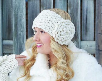 Crochet headband pattern. Crochet headband FLOWER pattern.Crochet headband pattern women.PDF crochet pattern. Crochet earwarmer pattern