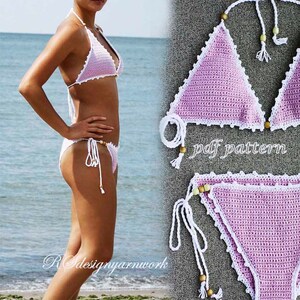 CROCHET bikini pattern-- Bikini set ''Pink"